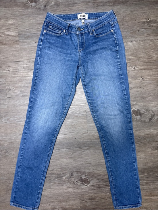 PAIGE Denim - PAIGE Medium Blue Skyline Skinny Jeans